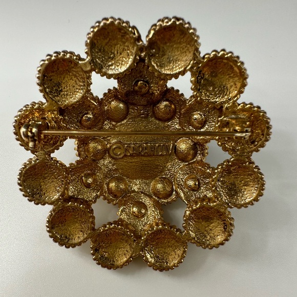 SIGNED SARAH COVENTRY LUXE RHINESTONE PEARL BROOCH - Picture 11 of 14